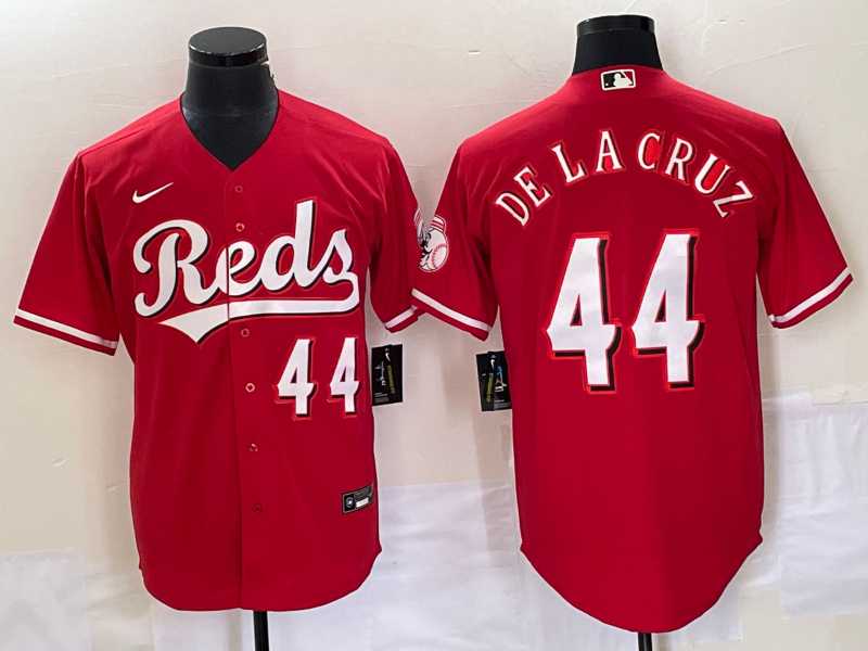 Men%27s Cincinnati Reds #44 Elly De La Cruz Red Cool Base Stitched Baseball Jersey